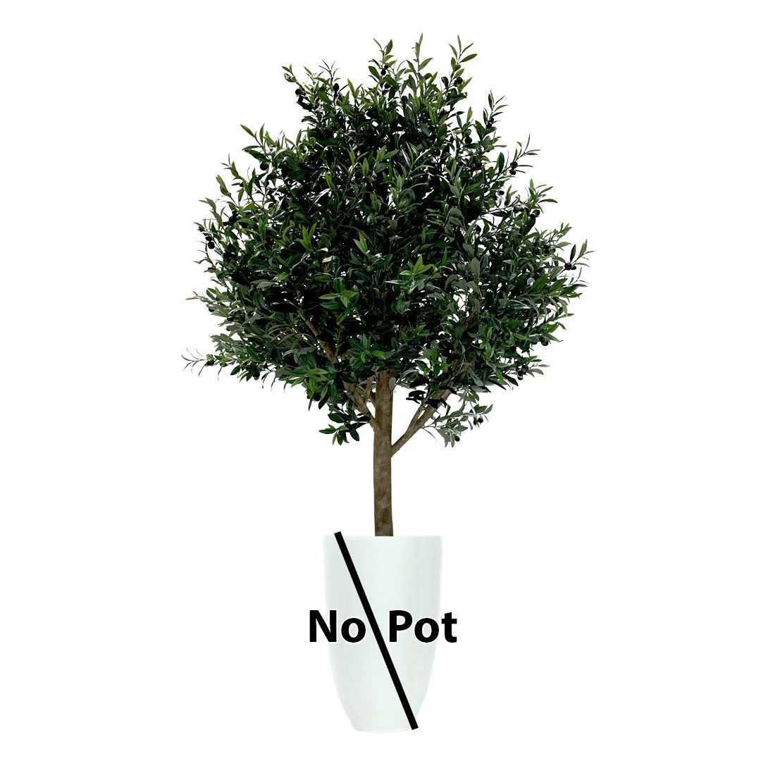 Realistic artificial olive tree with lush green foliage, displayed without a pot on a white background.