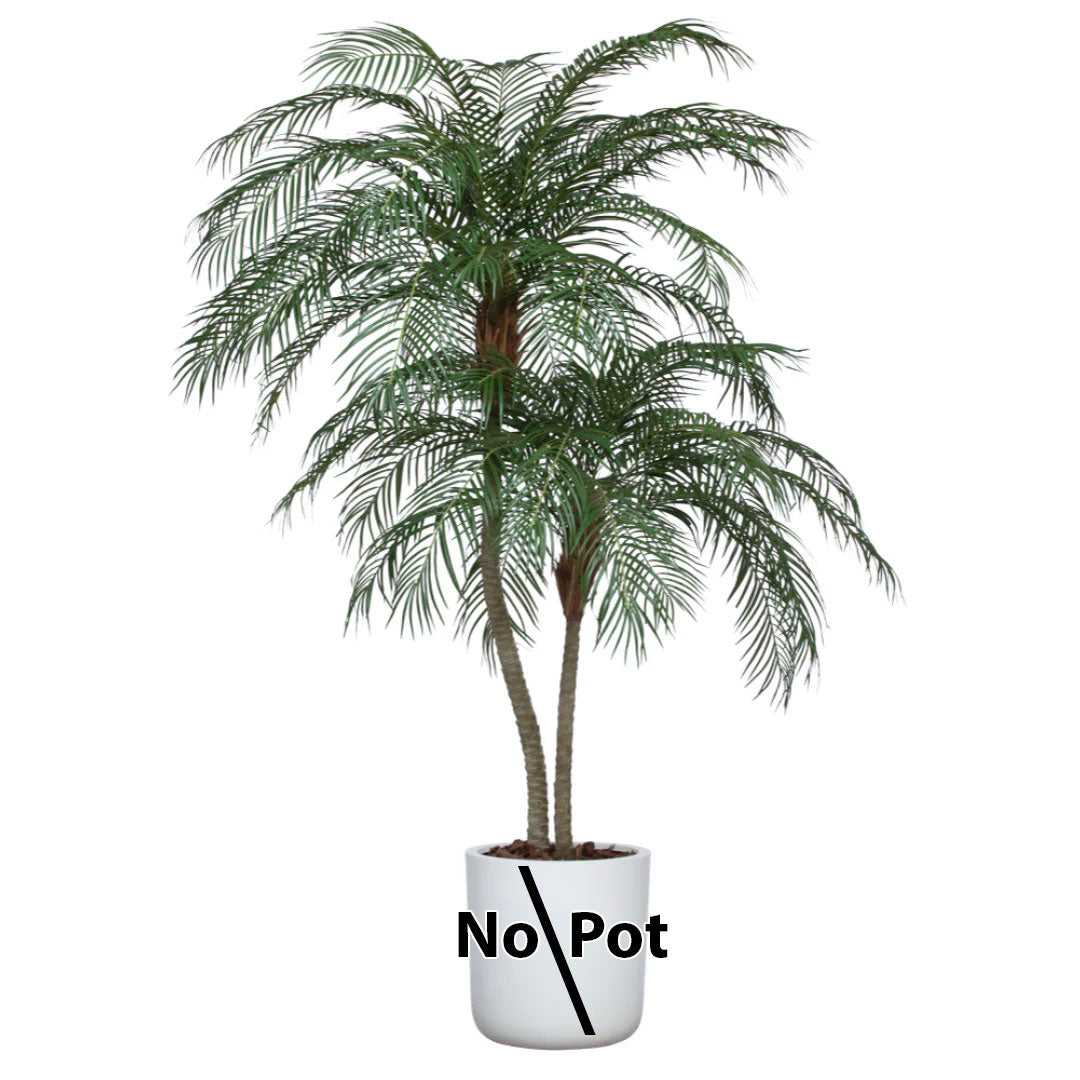 Artificial deluxe phoenix palm tree with realistic green fronds, pot not included
