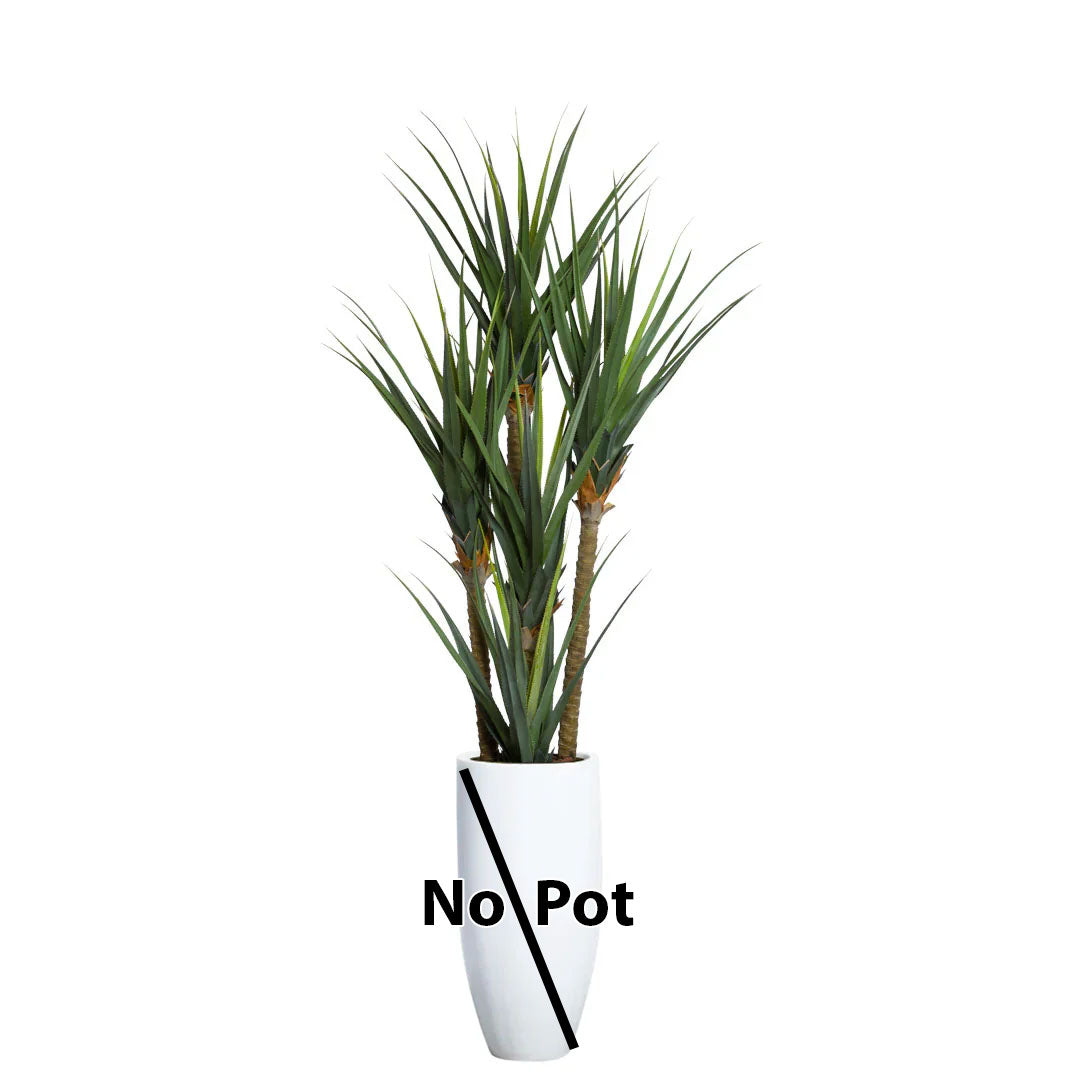 Artificial pandanus plant with long green leaves, shown without a pot against white background